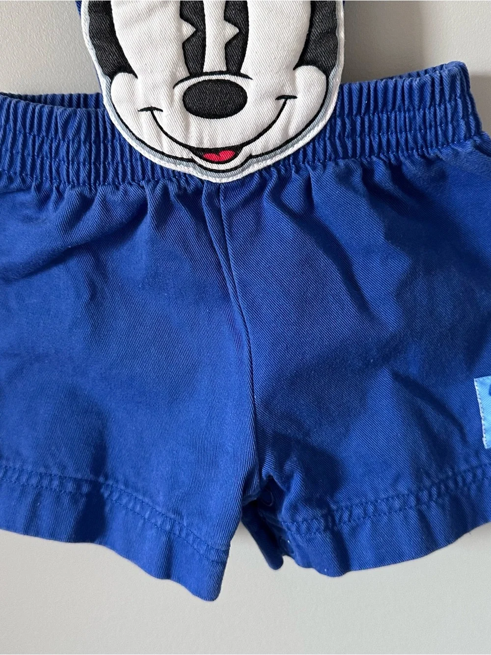 Vintage Disney Baby Mickey & Co Overalls Shortals 6/9 Months Blue Cotton 90s - Picture 3 of 14